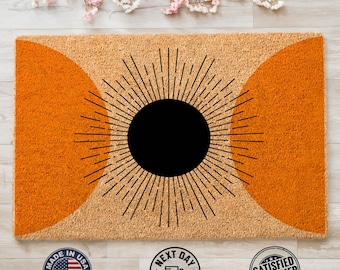 Modern Welcome Mat,  Housewarming Gift, Mid Century Doormat, Unique Doormat, Gift For Neighbor, Coir Mat, Porch Decoration, Front Door Mat