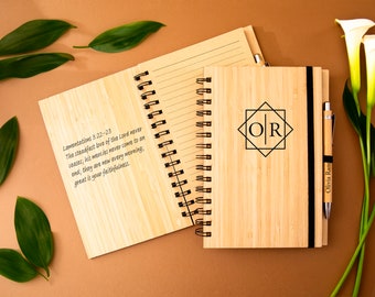 Personalized Wood Journal, Personalized Notebook, Engraved Custom Notebook, Journal with Pen, Graduation Gift, Birthday Gift, Gift For Her