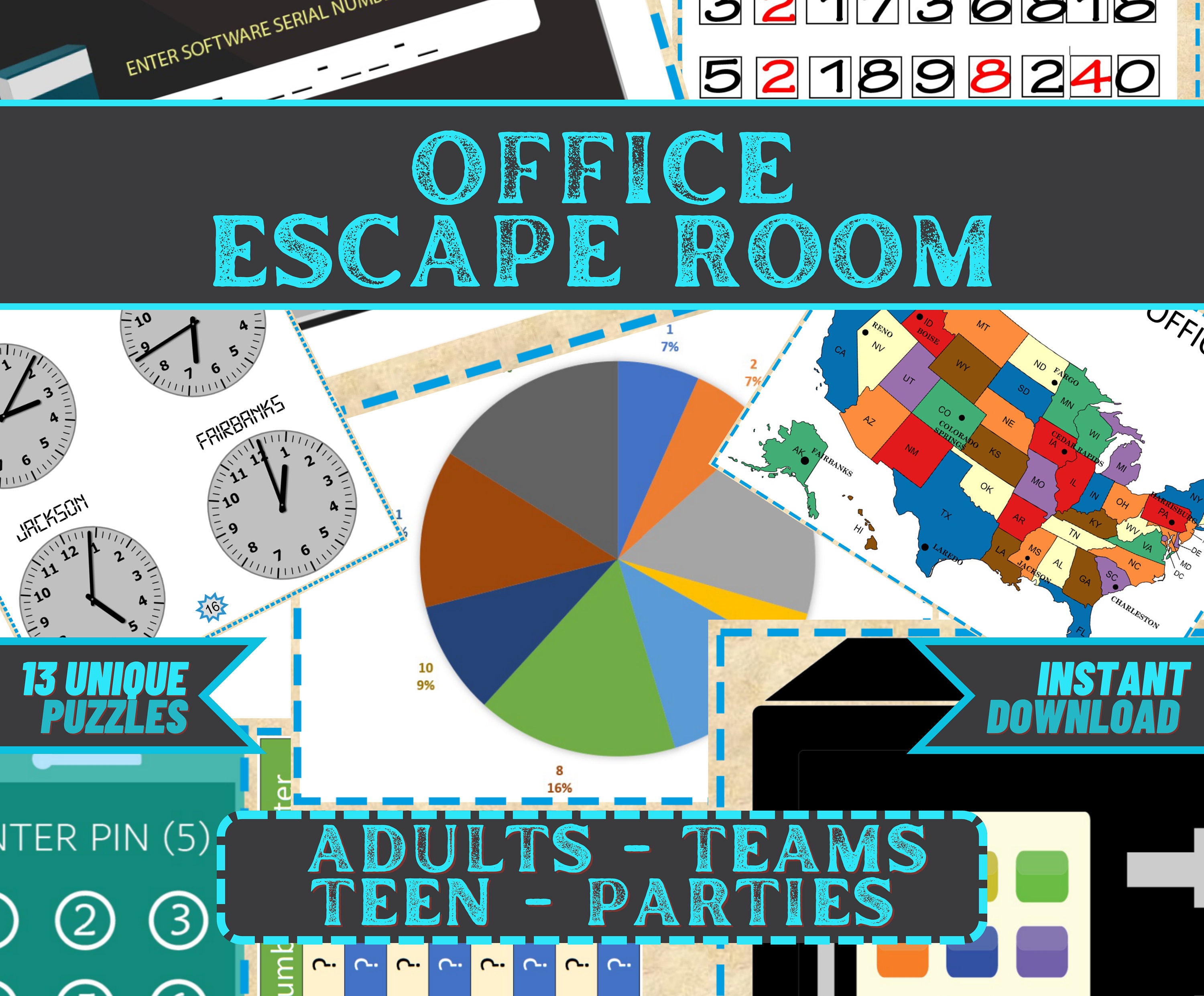 Escape Room Game Printable Office Escape Office Teams Etsy UK