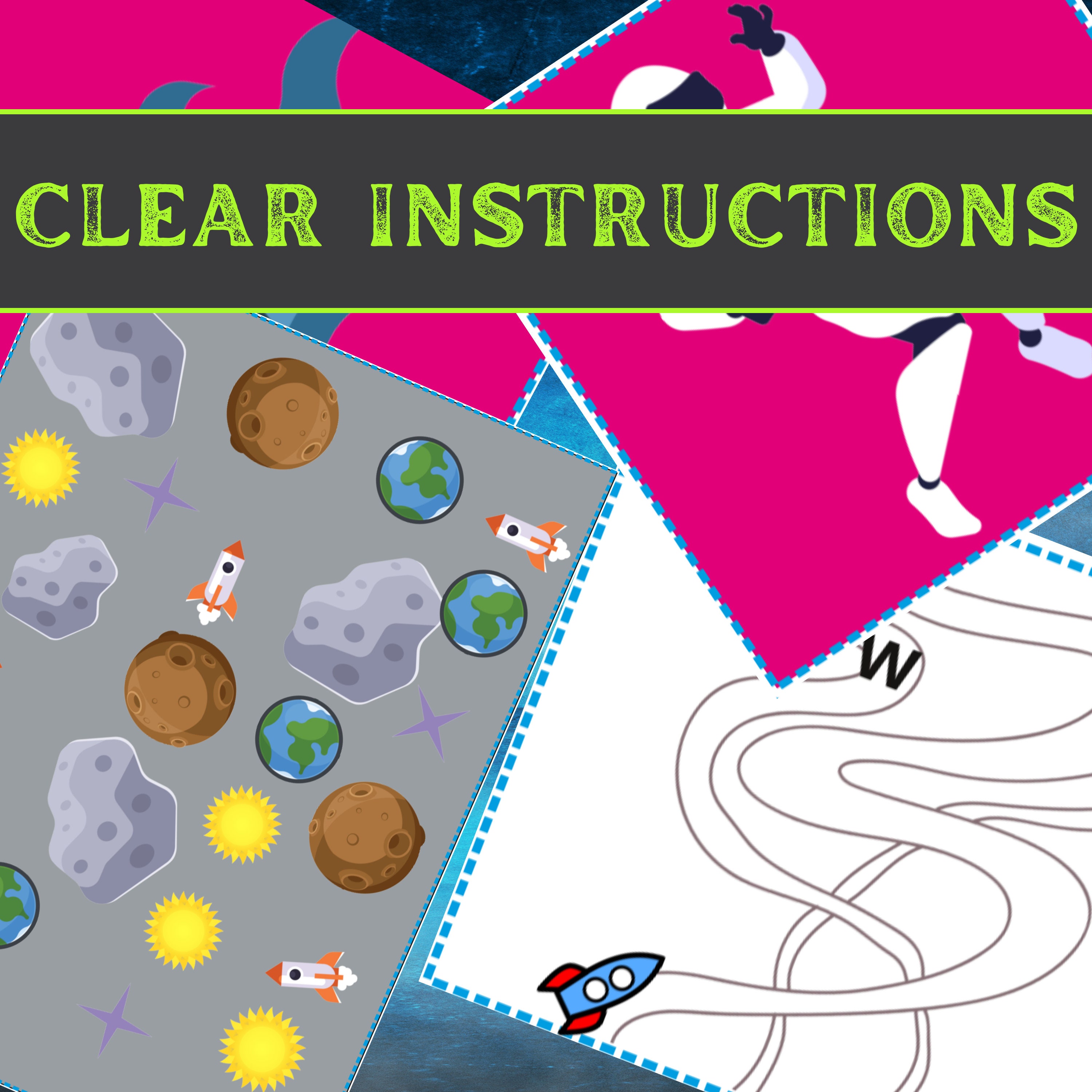 Kids Escape Room Game Printable Kit - Space Escape - DIY Party Game for ...