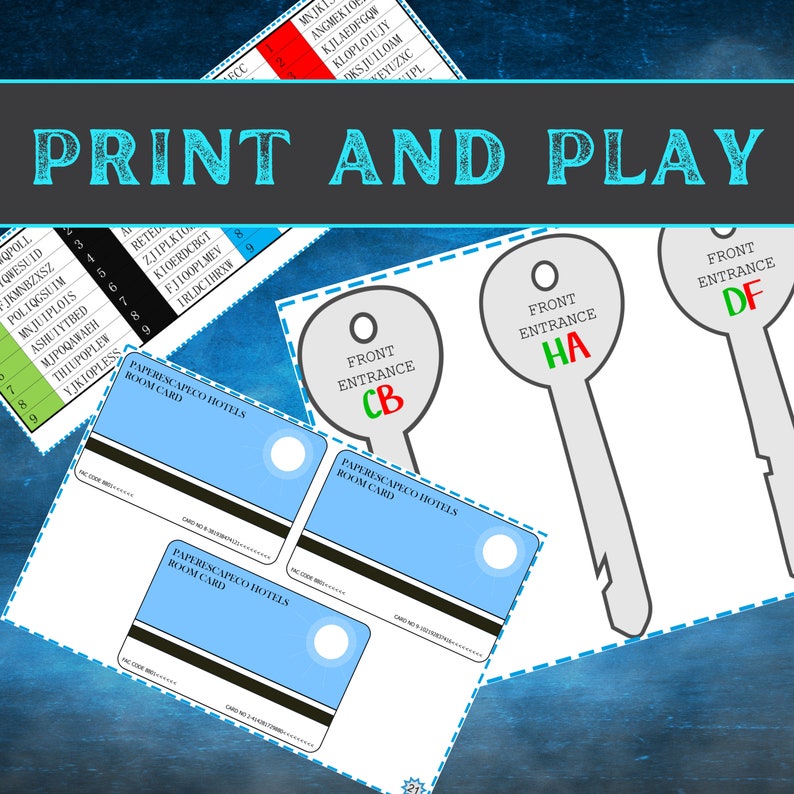 Escape Room Game Printable Hotel Escape Office Teams, Adults, Teens