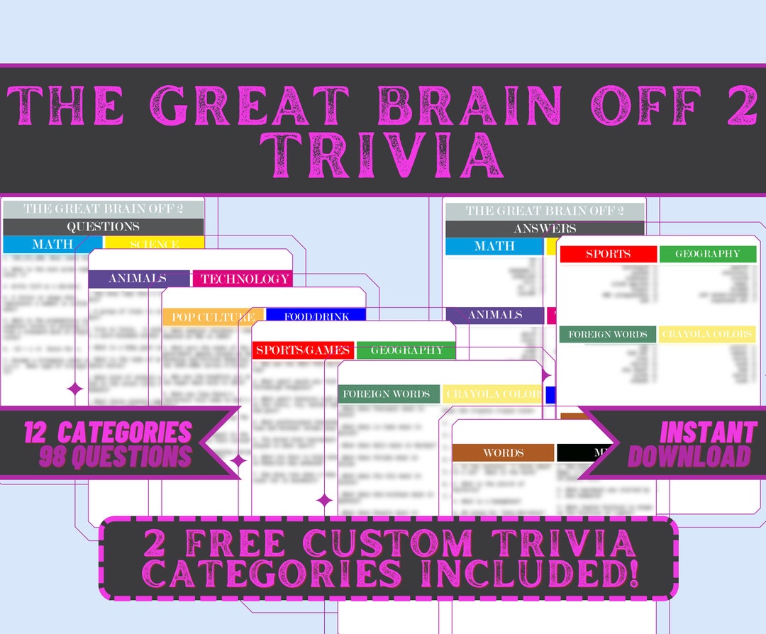 The Great Brain off Trivia 2 - Pub Trivia Competition - Office Teams ...