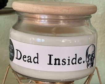 Dead Inside Candle | Halloween Candle | Spooky Candle | Soy Candle in Container