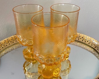 3 Tiffin Franciscan Madeira Glasses - Cornsilk