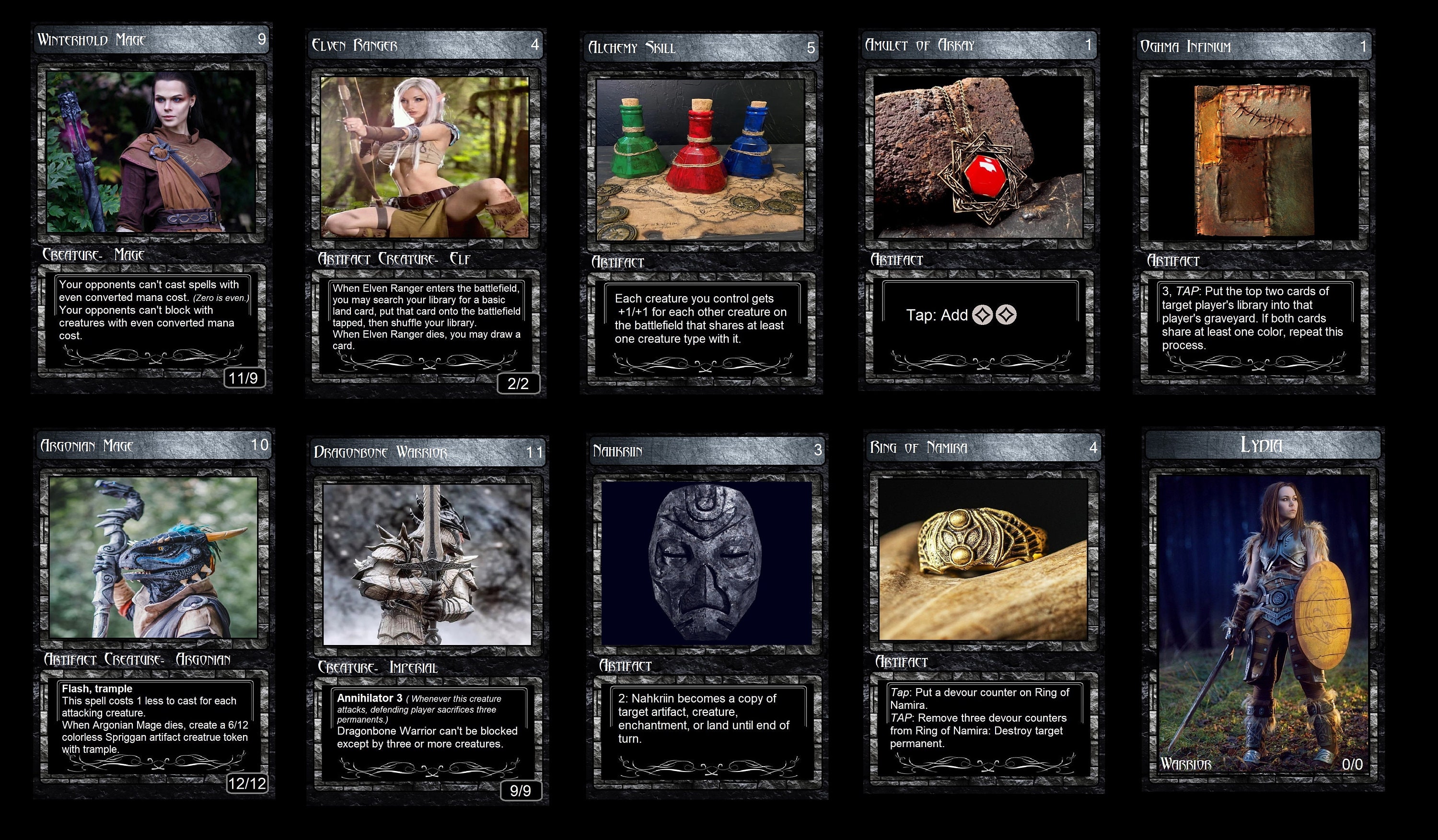 Factions & Foes Commander Deck Skyrim Trading Cards Proxy Etsy