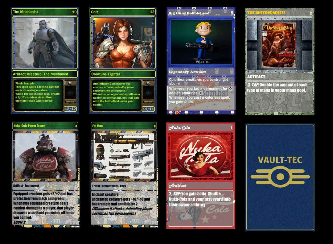 Vaulttec Deck Fallout Trading Cards Proxy Deck Etsy