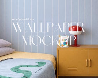 Editable Wallpaper & Frame Mockup | Kids Room Interior Mockup | Art Print and Wallpaper Display | PSD +  Mockup for Artists