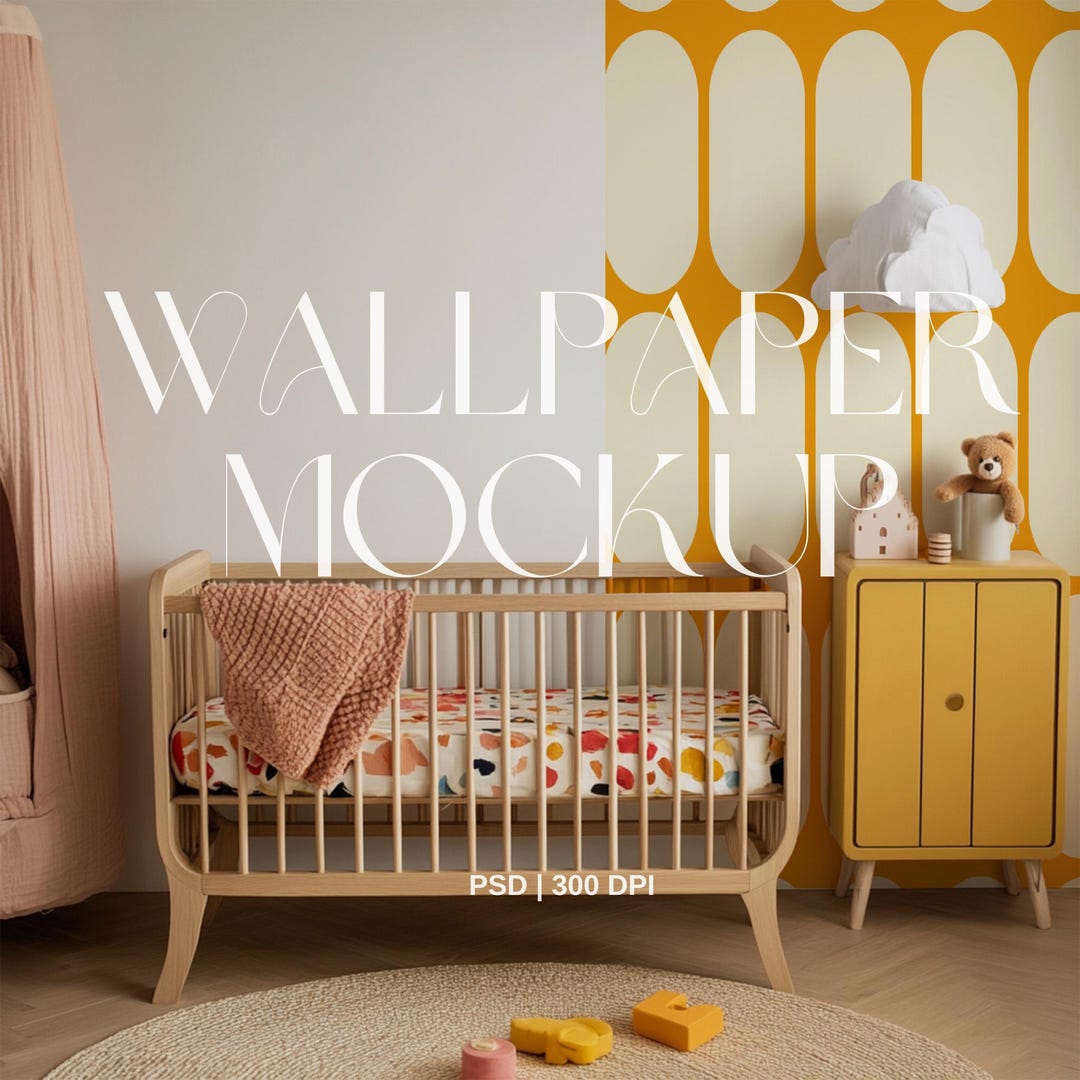 Nursery Wallpaper Mockup: Vintage Floral Design (digital Download) - Etsy