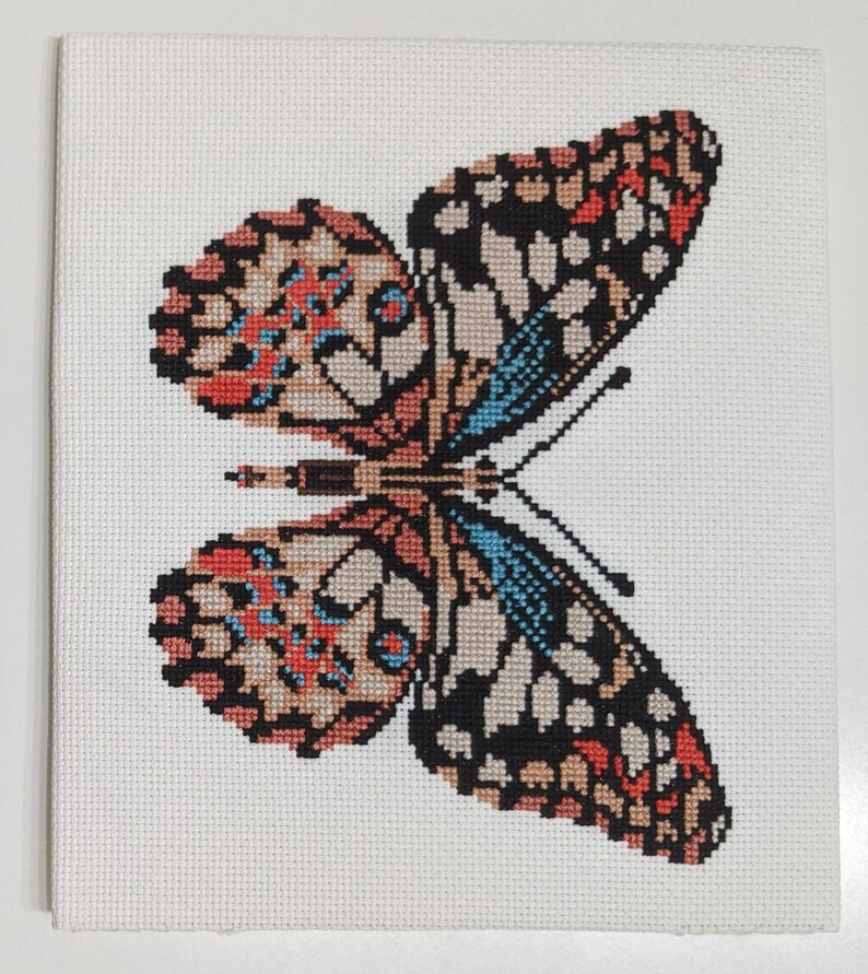 Butterfly, Embroidery, Hand Made Embroidery, Cross Stitch , Gift, Eco Frame, Wood Frame Etsy