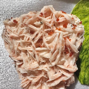 Vanadinite Crystals on Pink Barite Mineral Specimen