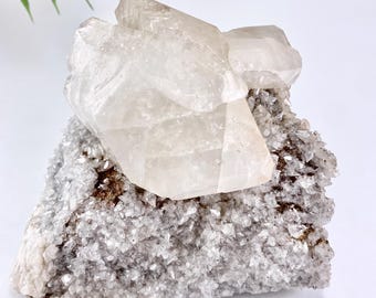XL Calcite Crystals on Matrix: Dogtooth Calcite Mineral Specimen