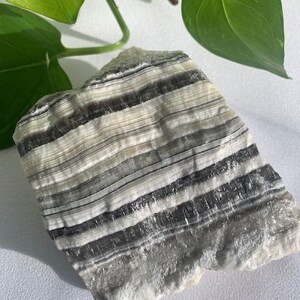 Large Raw Natural Phantom Zebra Calcite Rough With Orange Calcite