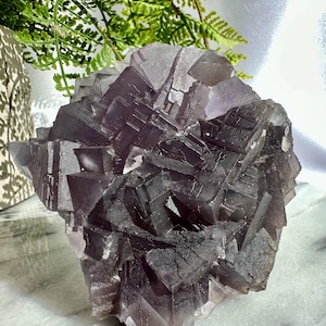 Cubic Fluorite Mineral Specimen // Purple Fluorite // Fluorite Crystal // Rare Minerals // Natural Stone // Natural Crystals // OOAK Crystal