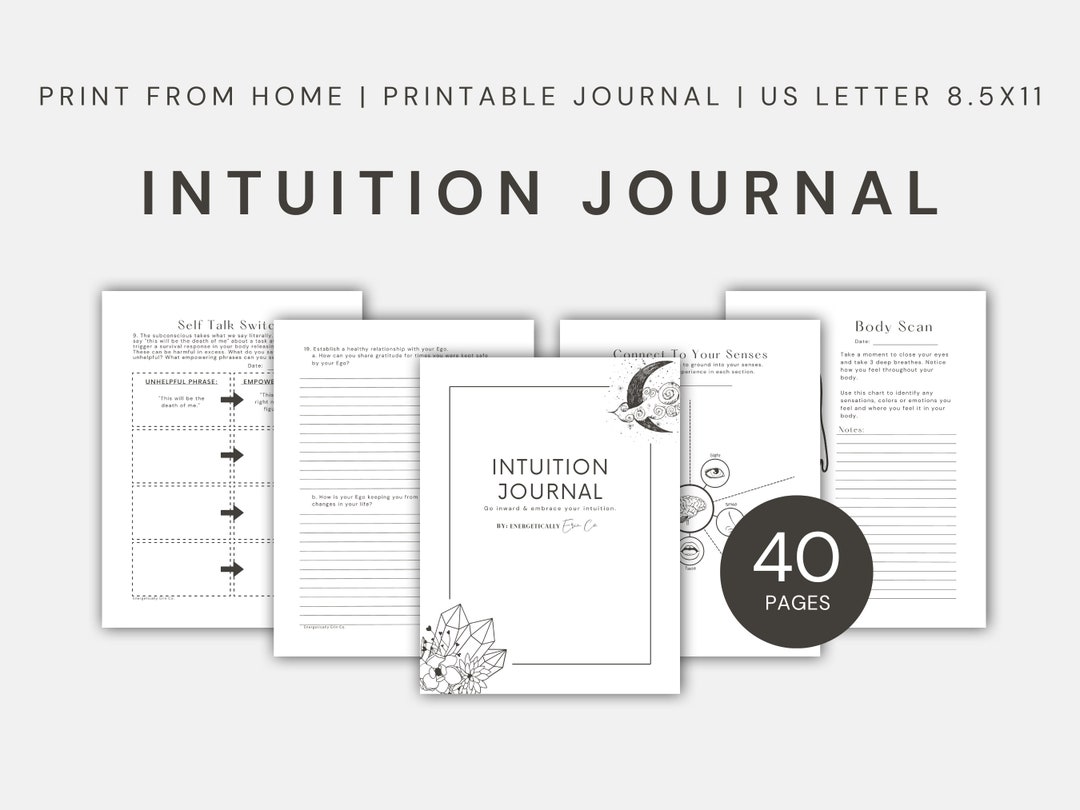 Intuition Journal Printable Journal Pages Spiritual Self Improvement Etsy