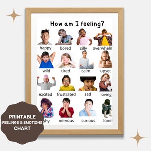 Gráfico de sentimientos y emociones para niños - Fotos reales
