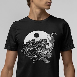 Japanese Shirt Japan Koi Fish Art Tee Japan Wave Art Street Style Shirt Japan Mens Shirt Tokyo Street Fashion Gift for Him Anime Shirt Gift
