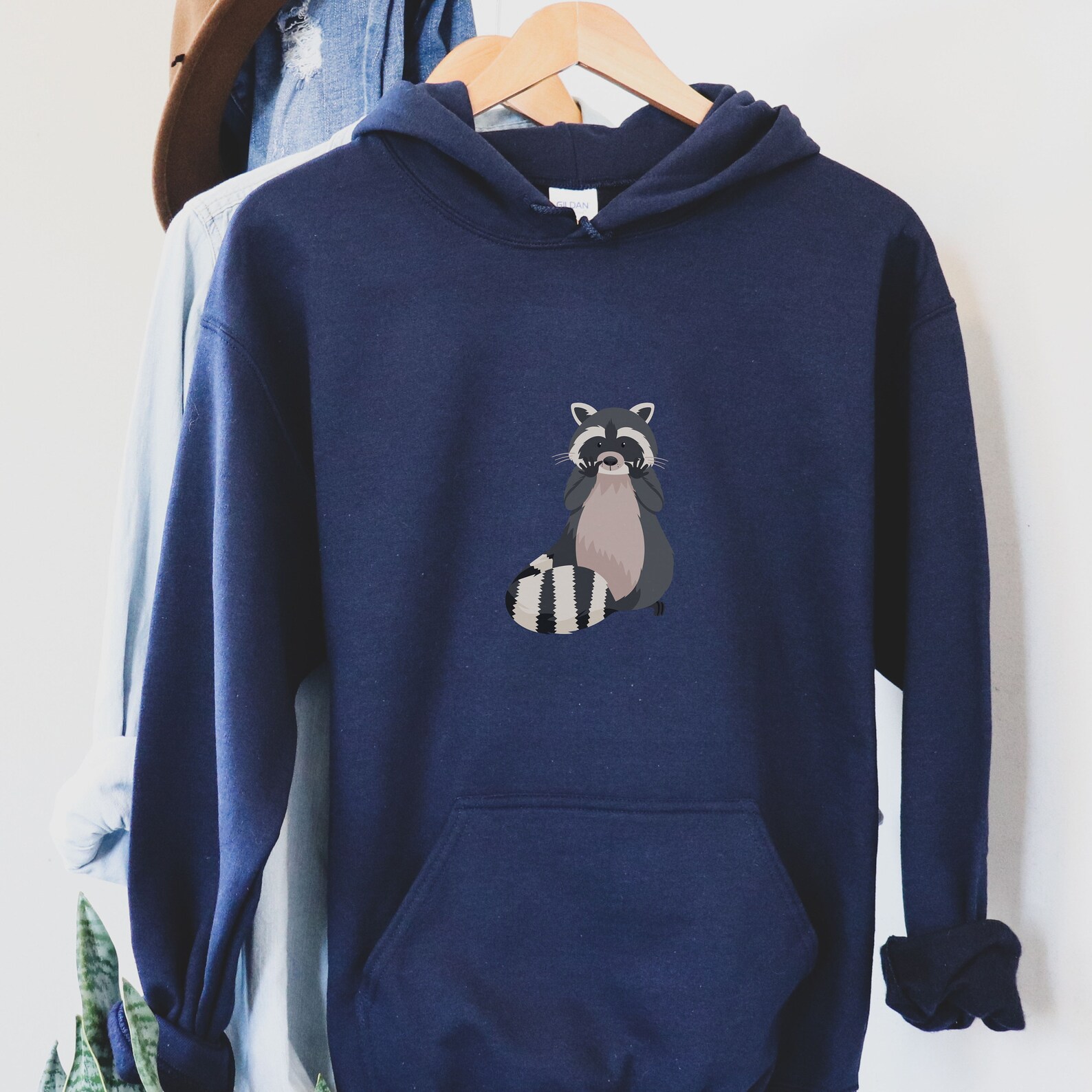 Cute Raccoon Hot Air Balloon Pattern Print Women Pullover Hoodie main image 0