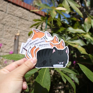 Vinyl Sticker Loaf of Cat, Weatherproof Matte, Glossy Vinyl