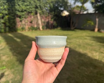 Handmade 6.5 fl-oz Ceramic Tea Cup, Blue