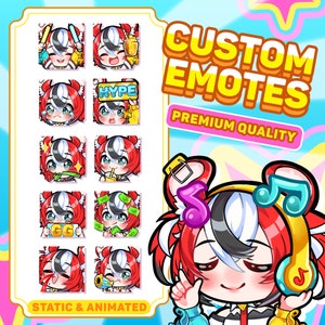 STATIC Emote Twitch Custom , Kick Emote Static , Vtuber Cute Chibi Emote, Anime Emote For Your Stream