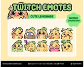 Cute Lemonade Emote Twitch, Discord, Kick Emotes Instant Download | Streaming Assets