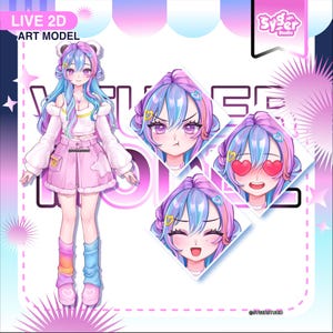 CUSTOM Vtuber Model Live2D, Vtuber Model Commission, Vtuber Custom, Live2D Model,Vtuber Assets, Vtuber Rigging, Handrawn Vtuber Model, No Ai