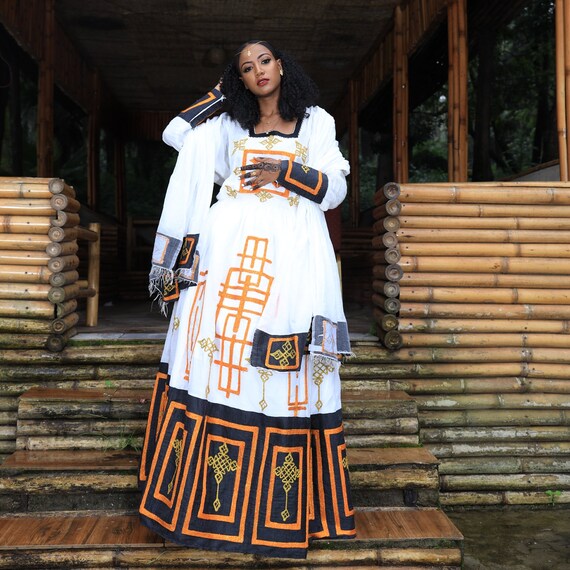 Ethiopian eritrean Traditional Dress Kemis