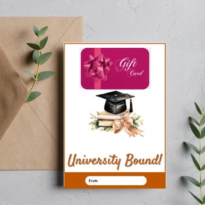 High School Graduation Gift Card Holder Burnt Orange