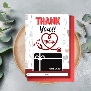 Étiquette de remerciement pour carte-cadeau Infirmière - 5" X 7"