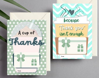 サンキューギフトカードホルダータグコーヒーテーマ