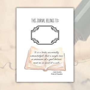 Jane Austen Pride and Prejudice Journal Cover