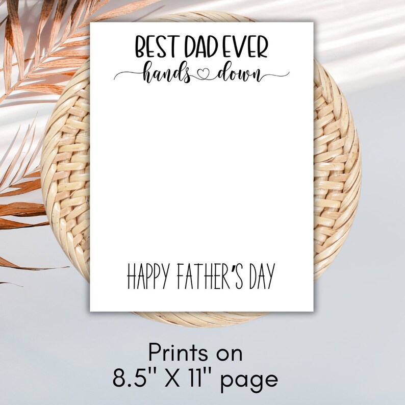 Father's Day Printable - Best Dad Ever Hands Down - Etsy
