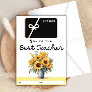 Médaillon tournesol pour porte-cartes « You're the Best Teacher »