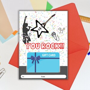 Étiquette pour porte-cartes « You Rock » Enseignant, infirmière, nounou