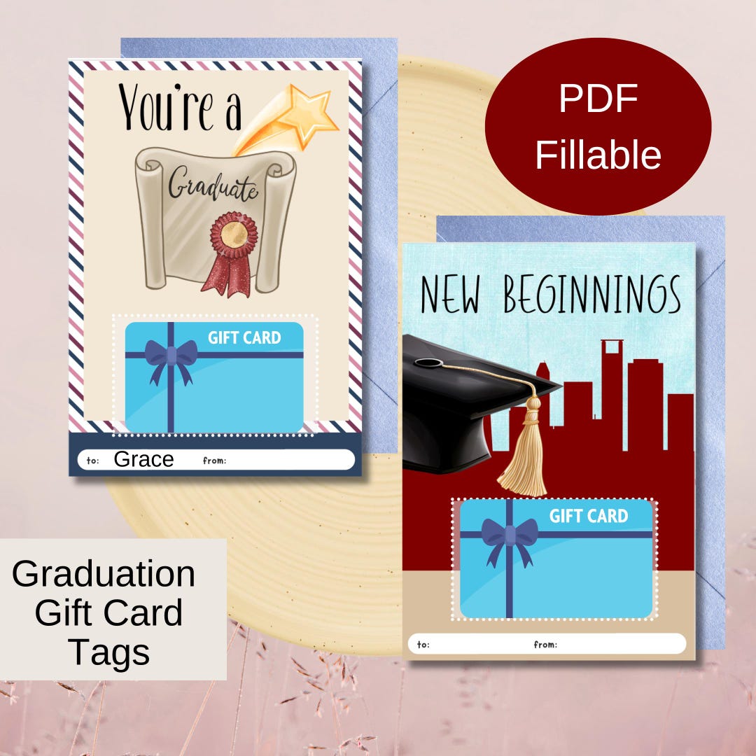High School, College, University Graduation Gift Card Tag Printable ...