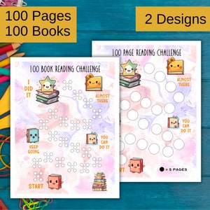 Kawaii Reading Goal Tracker Printable - Pages and Books; Summer, School, or Homeschool