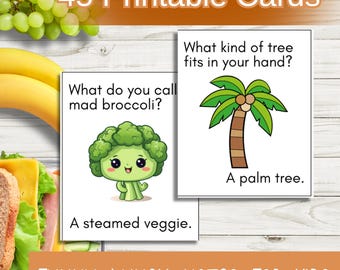 Lunch Box Notes for Kids Printable, Funny Lunch Notes, Kids School Lunch Notes, Dad Jokes for Kids, Printable Lunchbox Cards