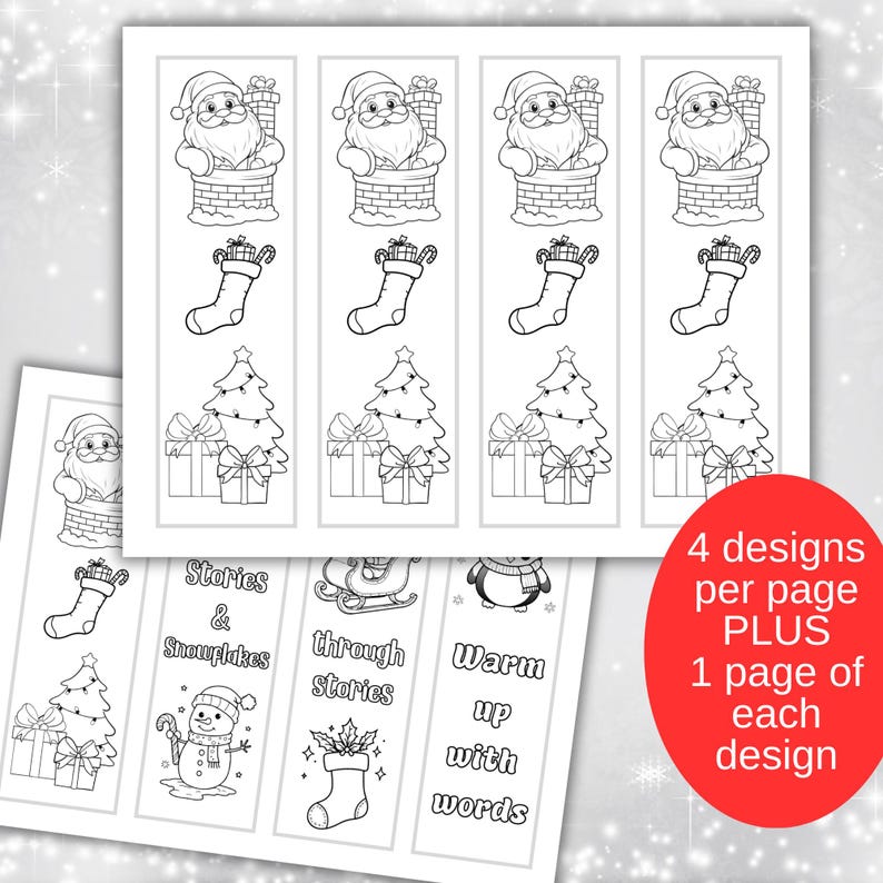 Christmas Printable Coloring Bookmarks for Kids - Homeschool ...