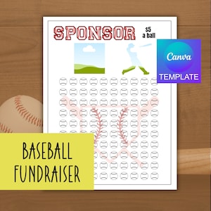 Raccolta fondi per il baseball - Modello - Colora le palle da baseball - Baseball da viaggio - Sponsorizzazione