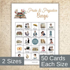 Jane Austen - Jeu de bingo sur le thème Orgueils et préjugés - Imprimable été