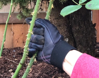 Women's gardening gloves, made of natural leather, thorn proof, and designed to FIT a women's hands Perfectly!