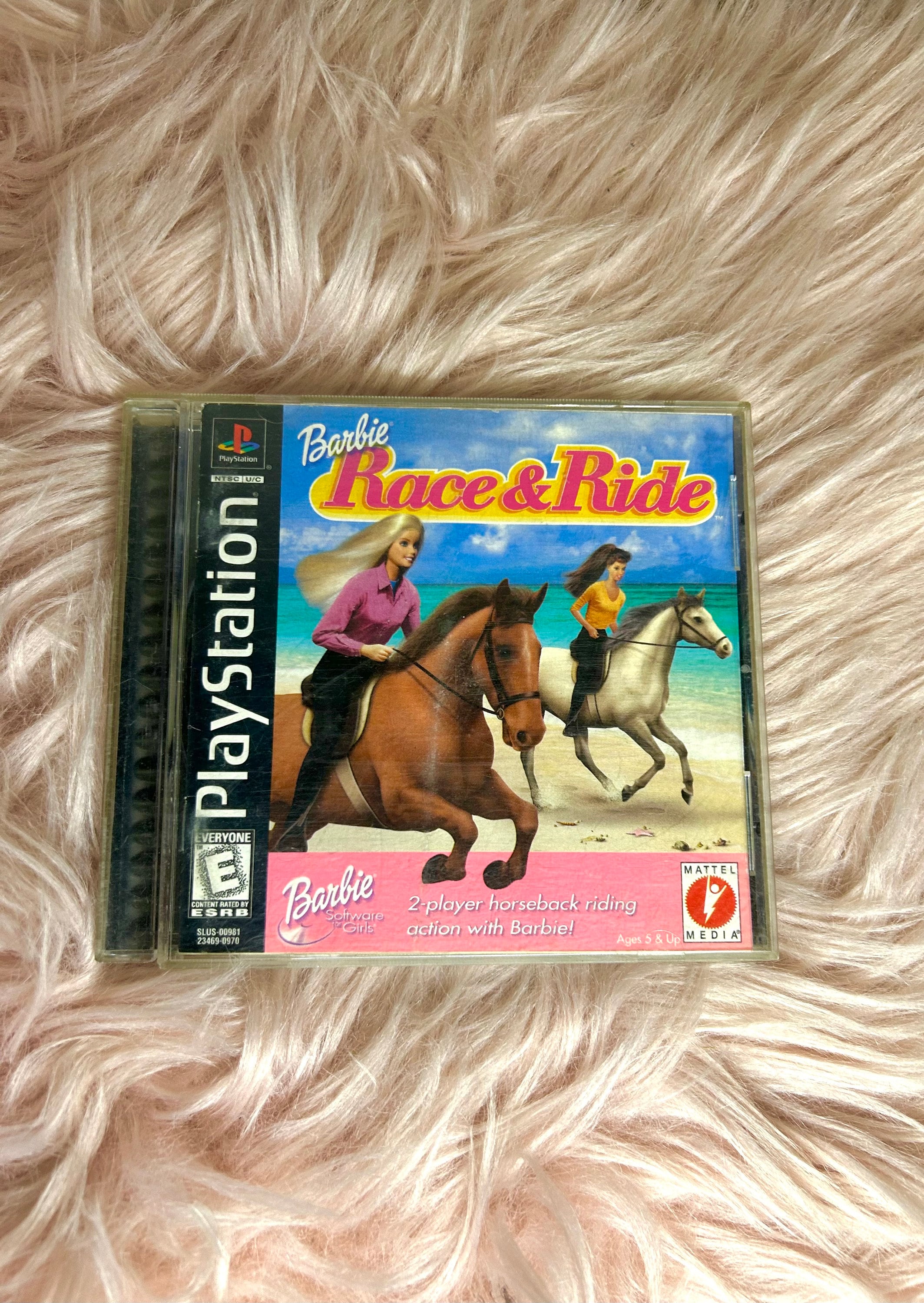 Sony PlayStation Barbie Race Ride 1999 Mattel Game