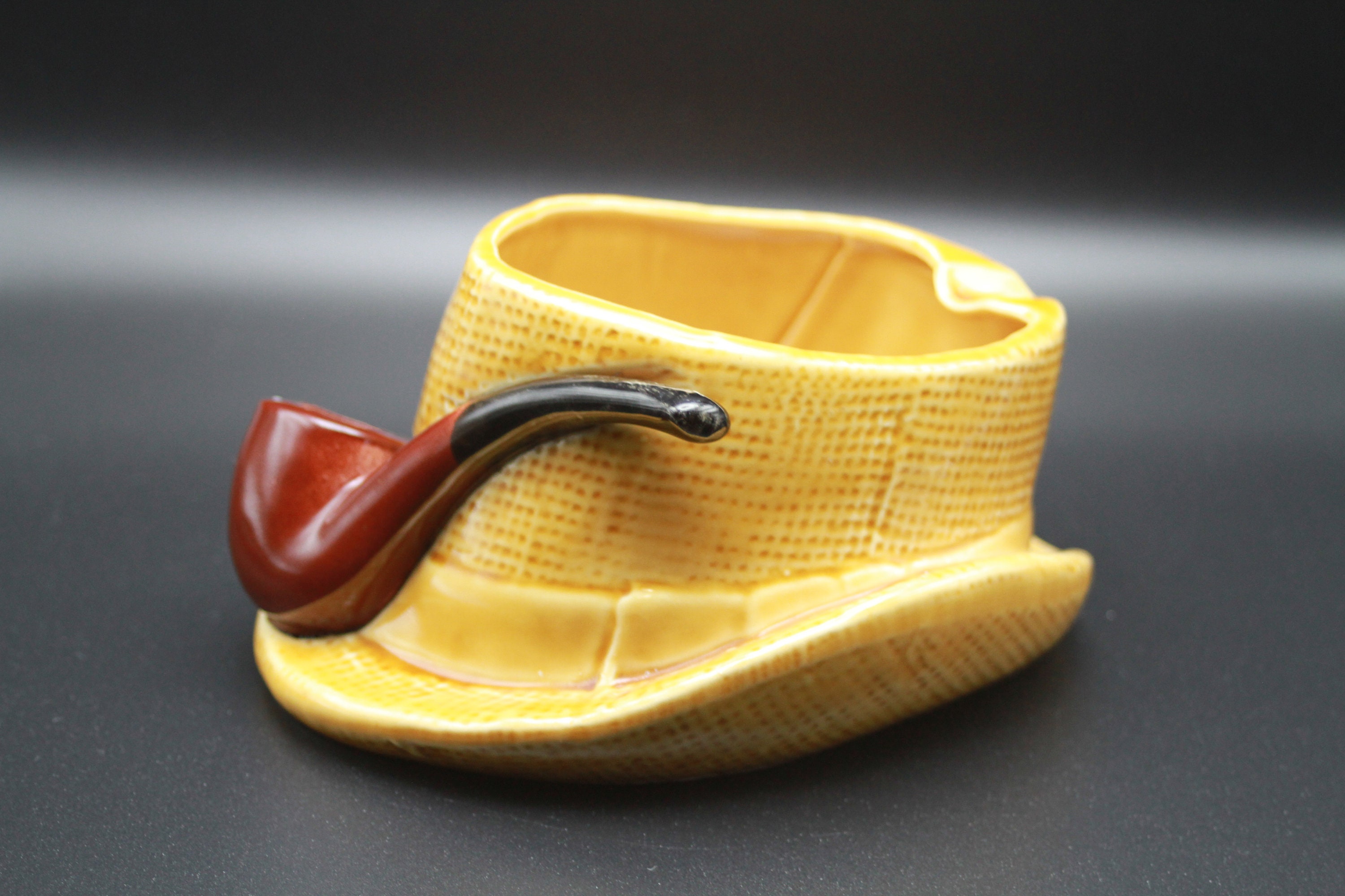 Vintage Lefton Ceramic Hat & Pipe Ashtray, Vintage Ashtray Ceramic ...