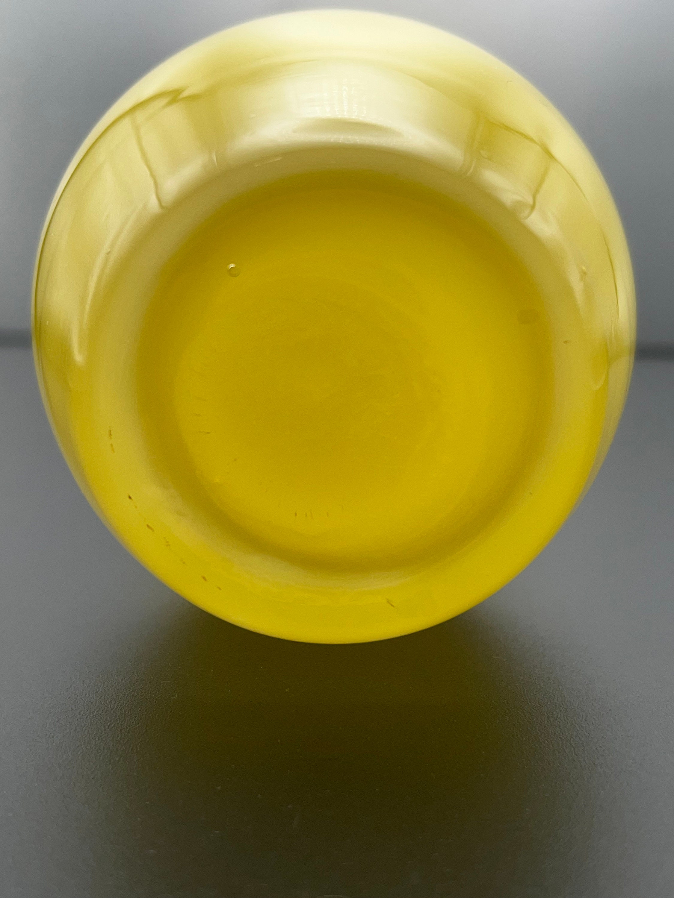 Cased Yellow Lily Art Glass Vase, Vintage Bud Vase, Yellow Flower Vase