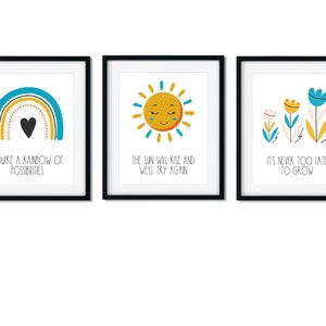 Flower, Sun, and Rainbow Boho Art Digital Print