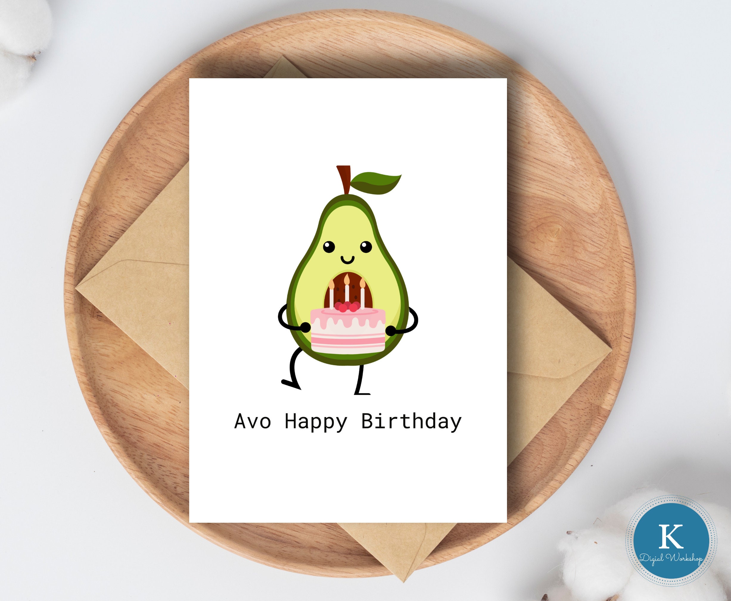 Avo Happy Birthday Card|instant Download Printable Avocado Birthday ...
