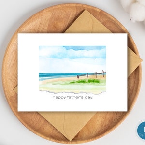 Carte de paysage aquarelle heureuse fête des pères | Carte de fête des pères imprimable à téléchargement immédiat pour papa