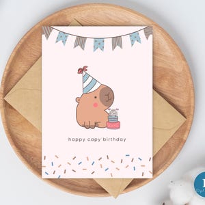 Alles Gute zum Capy Geburtstagskarte|Instant Download Druckbare Capybara Karte|Süße Capybara Geburtstagskarte|Capybara Karte für Capybara Liebhaber