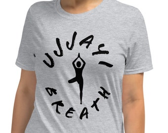 Gift for yoga teacher, gift for yoga student, funny yoga gift, Ashtanga yoga shirt, Ujjayi shirt,yoga lover,Short-Sleeve Unisex gray T-Shirt