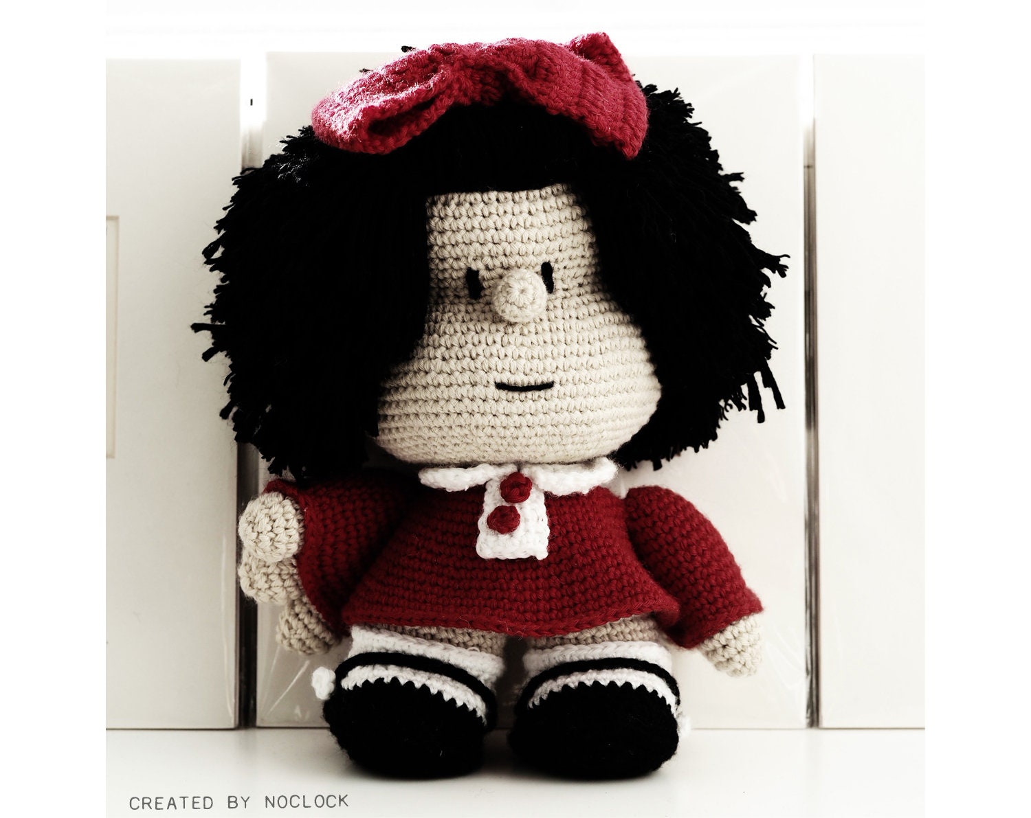 Mafalda - amigurumi Mafalda tejido con hilo de algodón relleno con